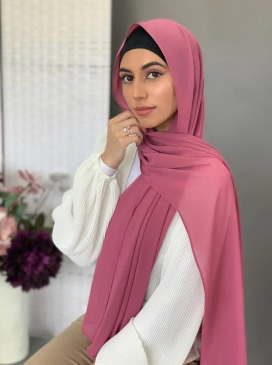 Pink - Premium Georgette Chiffon Hijab