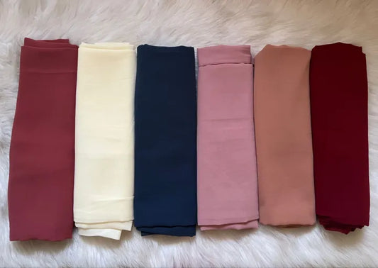 Plain Imported China Chiffon Georgette Hijab Stoller