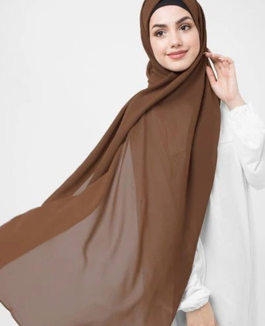 Chocolate Brown - Premium Georgette Chiffon Hijab