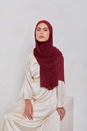 Maroon - Premium Georgette Chiffon Hijab