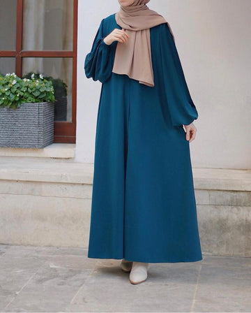 Classic Zipper Abaya - Blue