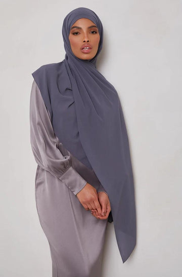 Dark Grey - Premium Georgette Chiffon Hijab