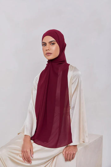 Maroon - Premium Georgette Chiffon Hijab