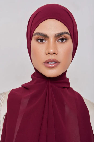 Maroon - Premium Georgette Chiffon Hijab
