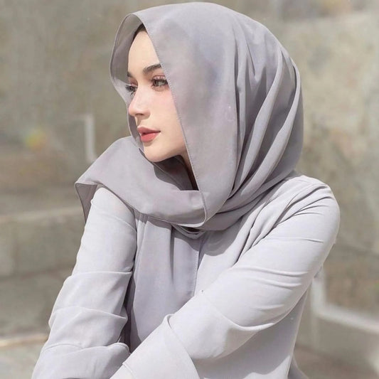 Light Gray - Premium Georgette Chiffon Hijab