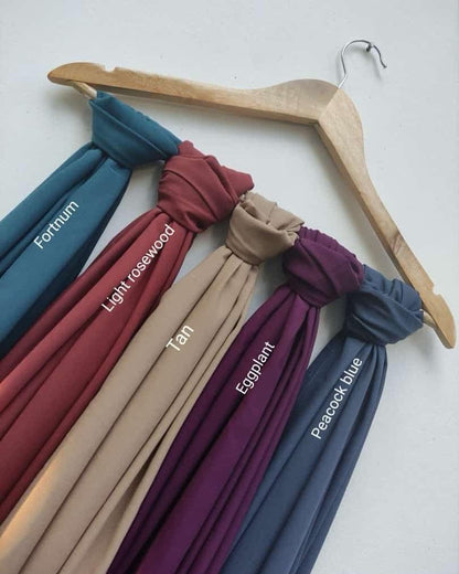 Pack of 5 Plain Premium Chiffon Georgette Hijabs Soft Lightweight No Slip Breathable Fabric Best for Summer for Girls, Women