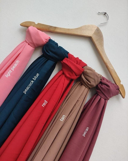 Pack of 5 Plain Premium Chiffon Georgette Hijabs Soft Lightweight No Slip Breathable Fabric Best for Summer for Girls, Women