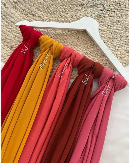 Pack of 5 Plain Premium Chiffon Georgette Hijabs Soft Lightweight No Slip Breathable Fabric Best for Summer for Girls, Women