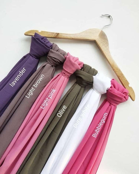 Pack of 6 Plain Premium Chiffon Georgette Hijabs Soft Lightweight No Slip Breathable Fabric Best for Summer for Girls, Women