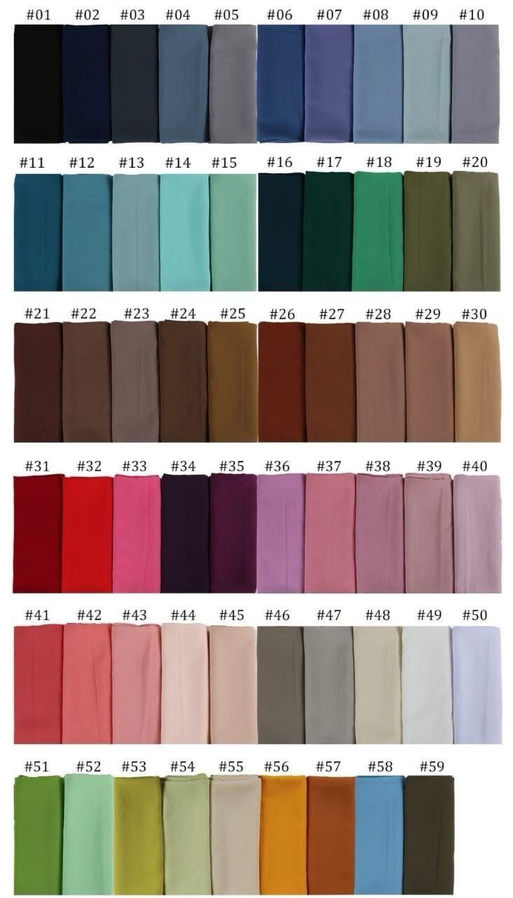 Pack of 6 Plain Premium Chiffon Georgette Hijabs Soft Lightweight No Slip Breathable Fabric Best for Summer for Girls, Women