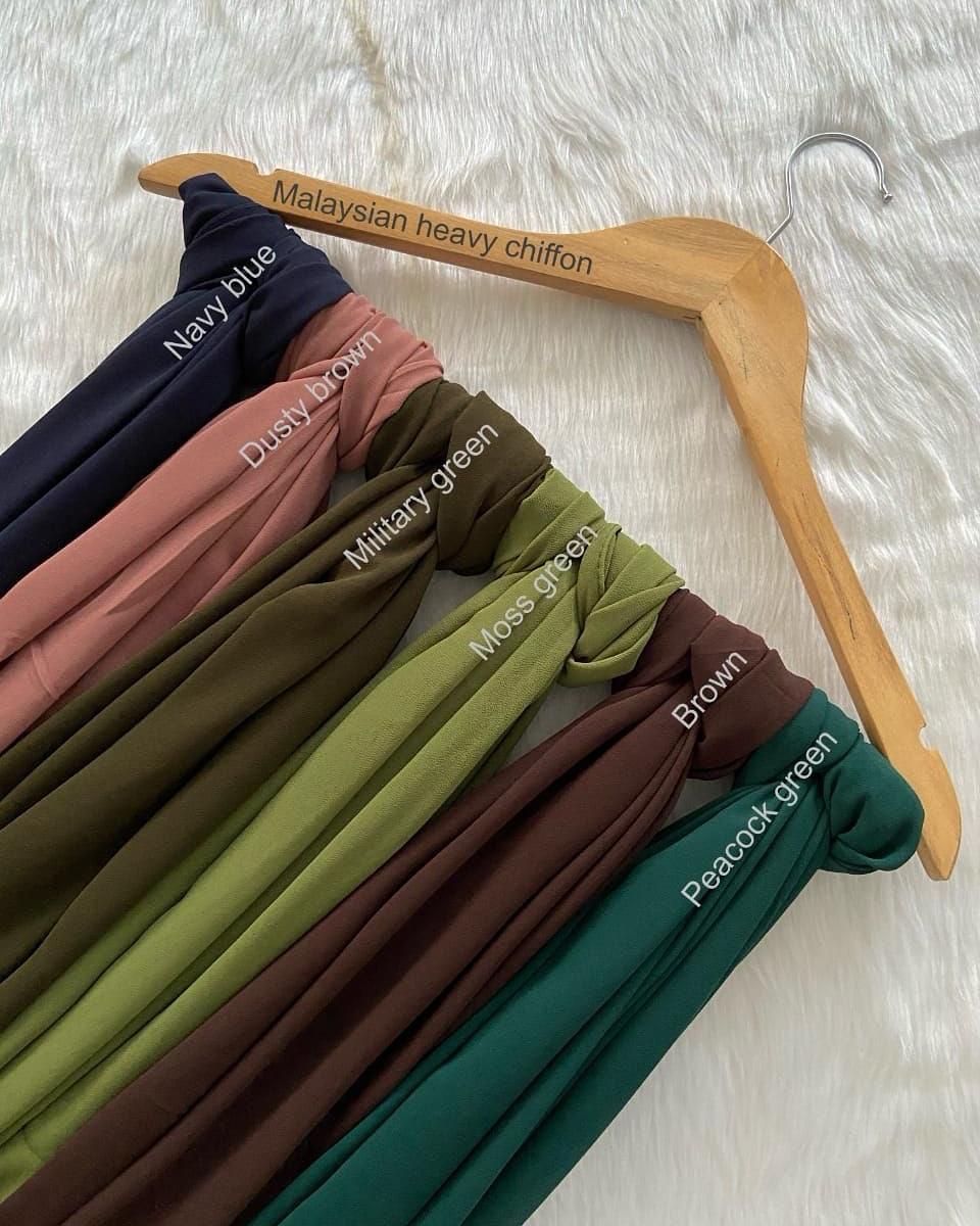 Pack of 6 Plain Premium Chiffon Georgette Hijabs Soft Lightweight No Slip Breathable Fabric Best for Summer for Girls, Women