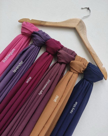 Pack of 6 Plain Premium Chiffon Georgette Hijabs Soft Lightweight No Slip Breathable Fabric Best for Summer for Girls, Women