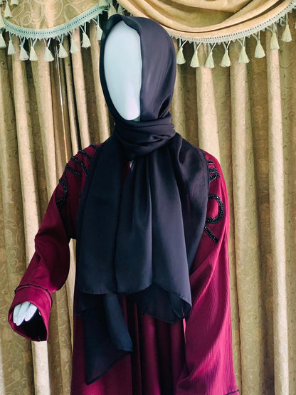 Soft & Warm Winter Fabric with Elegant Embroidery – Modest , Comfortable & Stylish Abaya  for Daily Wear & Occasions