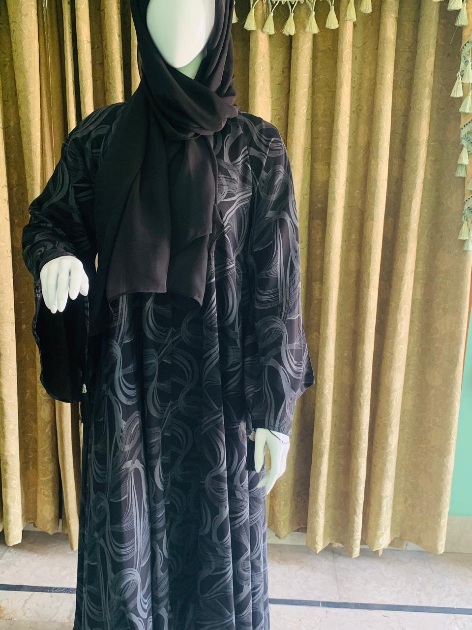 Plain printed Abaya front open premium_ abaya for girls women_abaya for college going girls