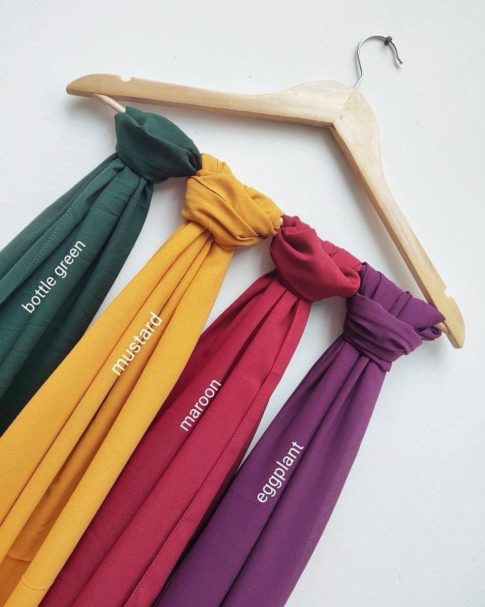 Pack of 4 Plain Premium Chiffon Georgette Hijabs Soft Lightweight No Slip Breathable Fabric Best for Summer for Girls, Women