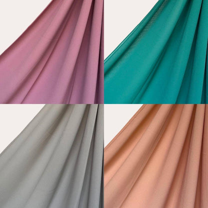 Pack of 4 Plain Premium Chiffon Georgette Hijabs Soft Lightweight No Slip Breathable Fabric Best for Summer for Girls, Women