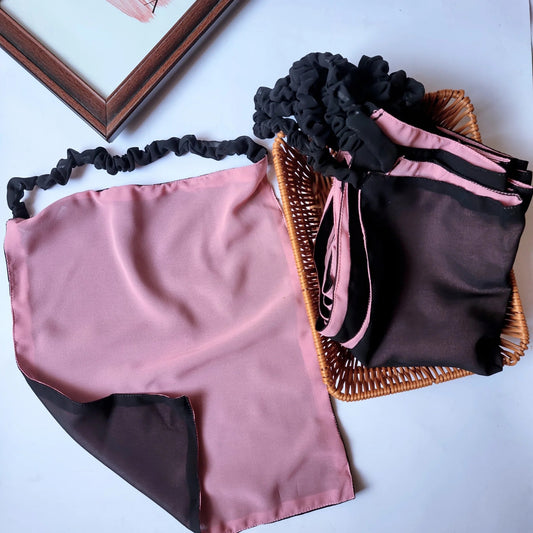 Double Color Niqab - Pink & Black
