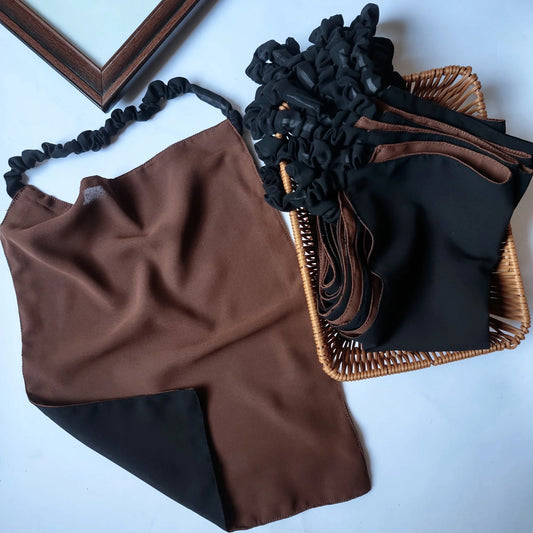 Double Color Niqab - Brown & Black
