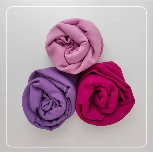 Bundle of 3 Georgette Chiffon Hijabs with Premium Quality